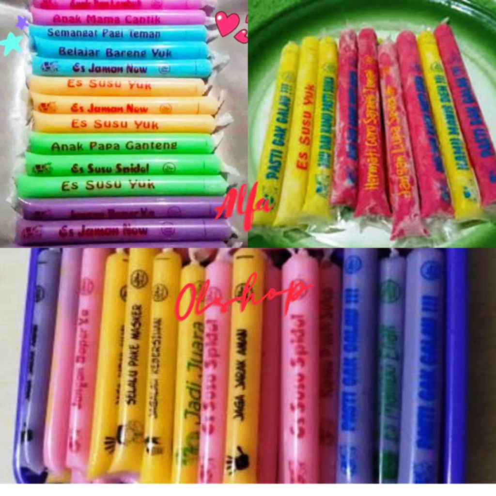 plastik sablon 100*Plastik es mambo sablon isi 100pcs dengan kata2 unik