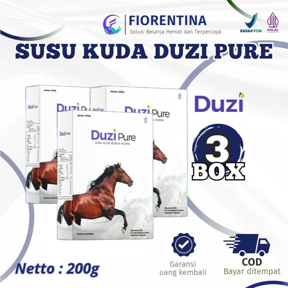 

Duzi Pure - Susu Kuda Lombok Bubuk 200 Gram 3 Box