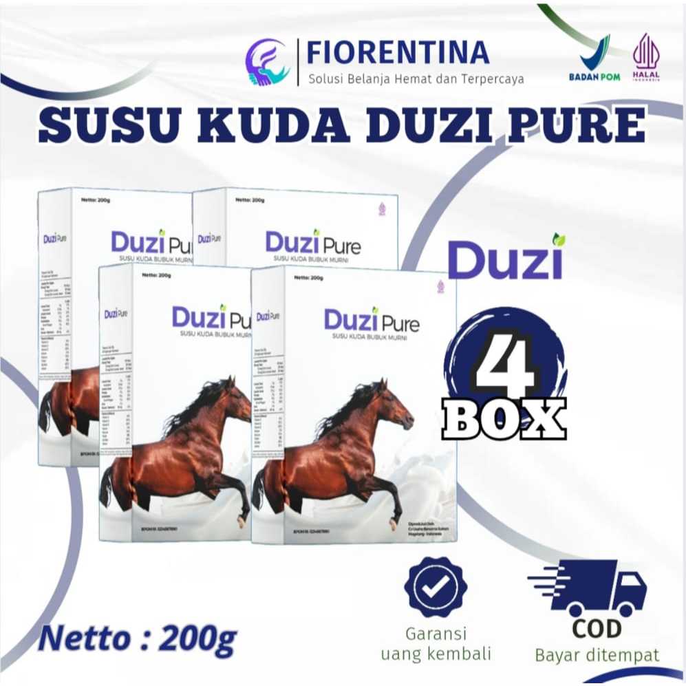 

Duzi Pure - Susu Kuda Lombok Bubuk 200 Gram 4 Box