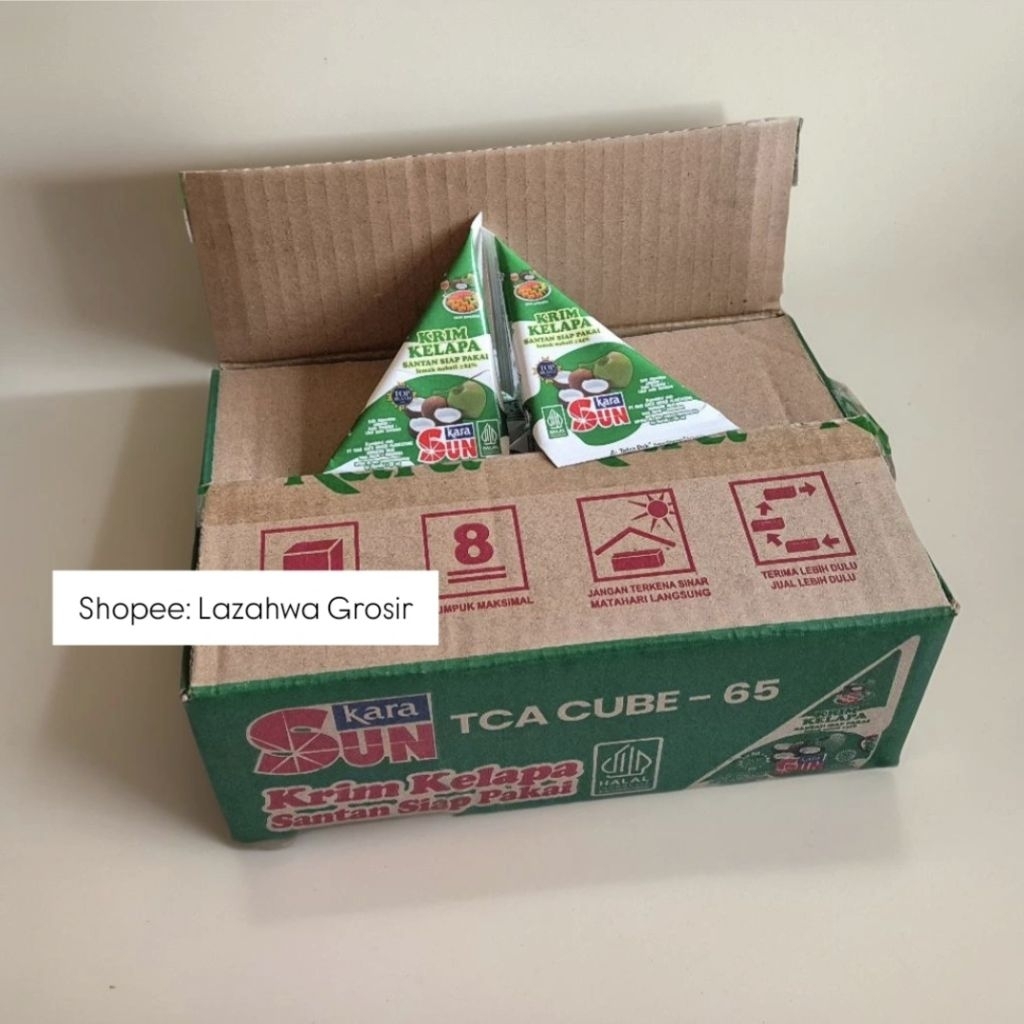 

Sun Kara Santan Kelapa Siap Pakai 65 ml Kemasan 1 Dus isi 36 pcs Harga Grosir