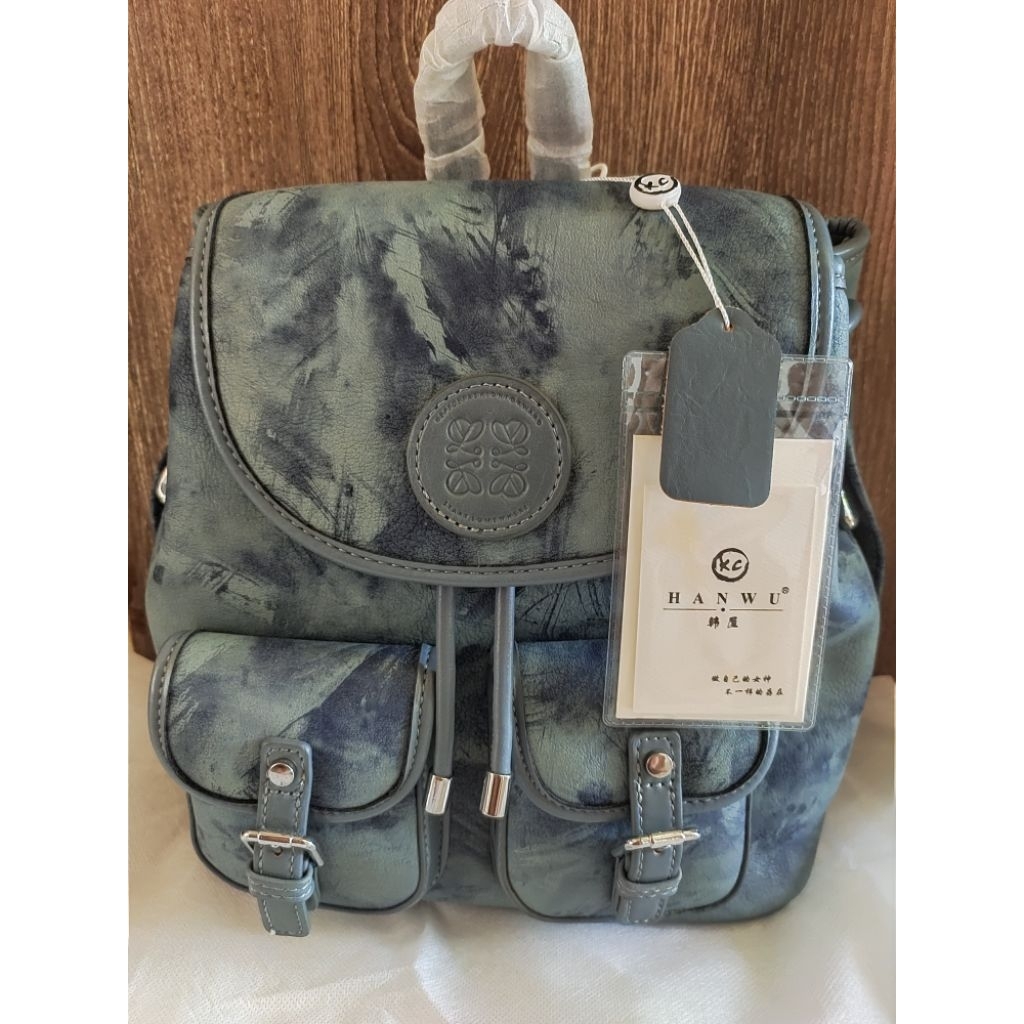 NEW SALEEEE Hanwu Tas Ransel Wanita Biru Ala Loewe (Readystock)