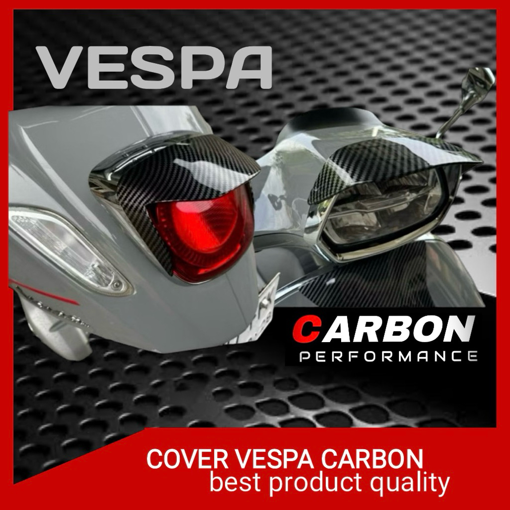 COVER LAMPU VESPA SPRINT CARBON GLOSY▪️- Cover lampu vespa carbon - variasi vespa matik - aksesoris 