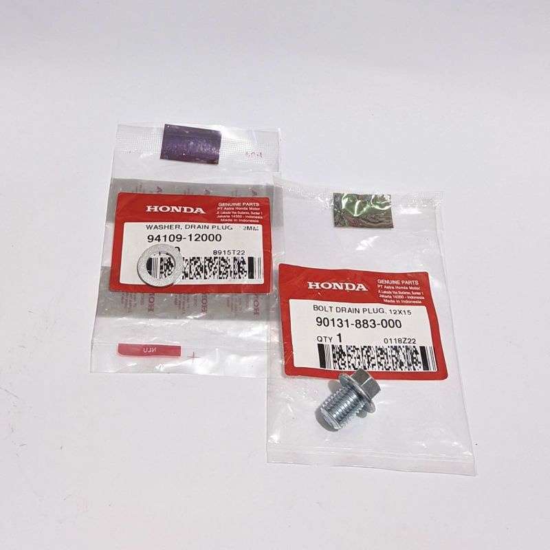 BAUT OLI 12 DAN RING OLI KODE 90131-883-000 DAN 94109-12000 BAUT OLI (MESIN) DAN RING BEAT SCOOPY VA