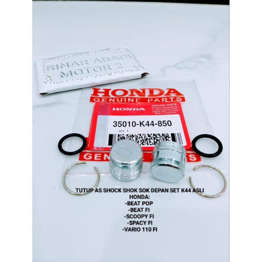 TUTUP AS SHOCK SHOK SOK DEPAN SET K44 ASLI HONDA BEAT POP BEAT FI SCOOPY FI SPACY FI VARIO 110 FI
