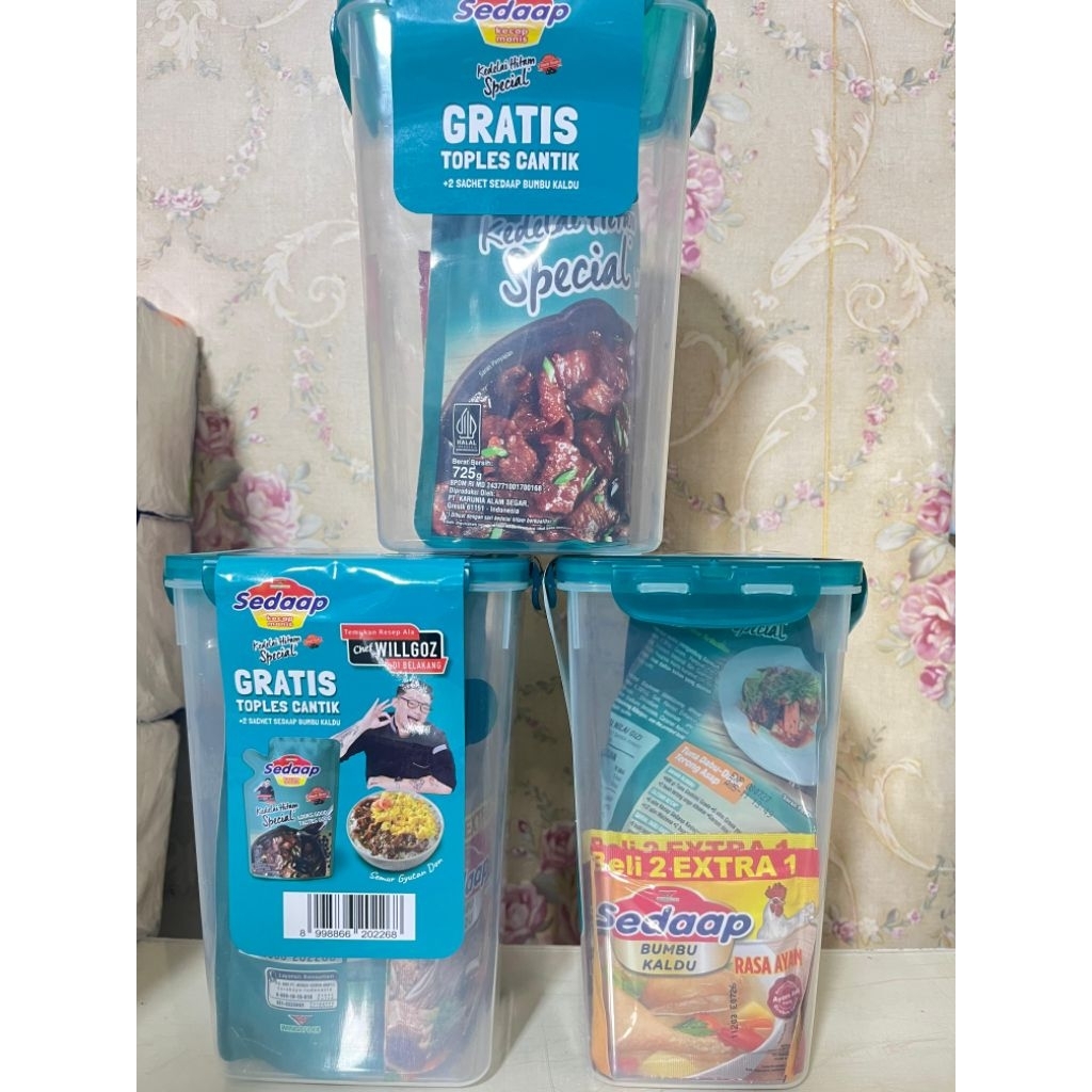 

i READY kecap 725gr + toples cantik free sedap kaldu 2 biji