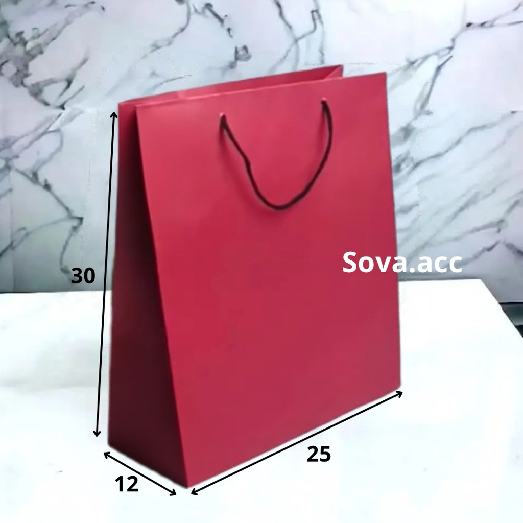 

Paperbag ukuran 25x30 polos Merah (Pigor Merah) tebal premium
