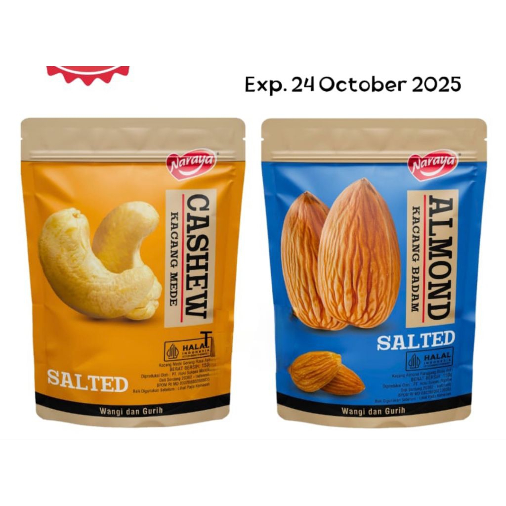 

NARAYA ALMOND /CASHEW SALTED 150GR