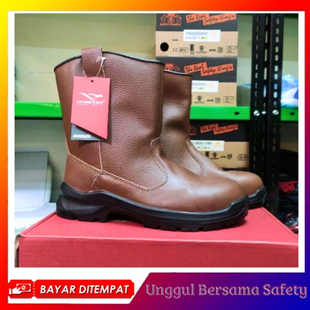 Sepatu Safety Cheetah 2288 C / Sepatu Safety Shoes Cheetah Boots 2288 Brown Original