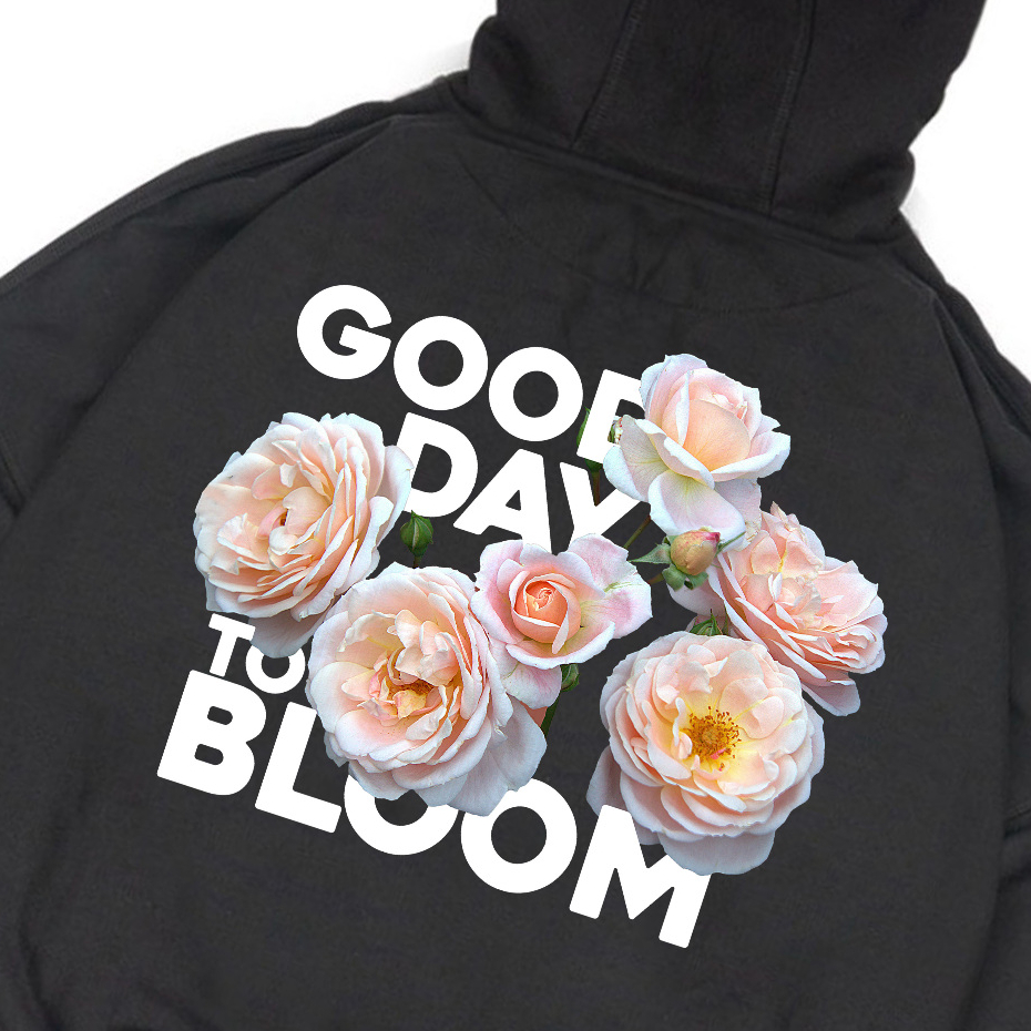 Troy Company Hoodie Boxy Oversized Black Bloom - Hoodie Boxy Oversize Hitam HB 3244