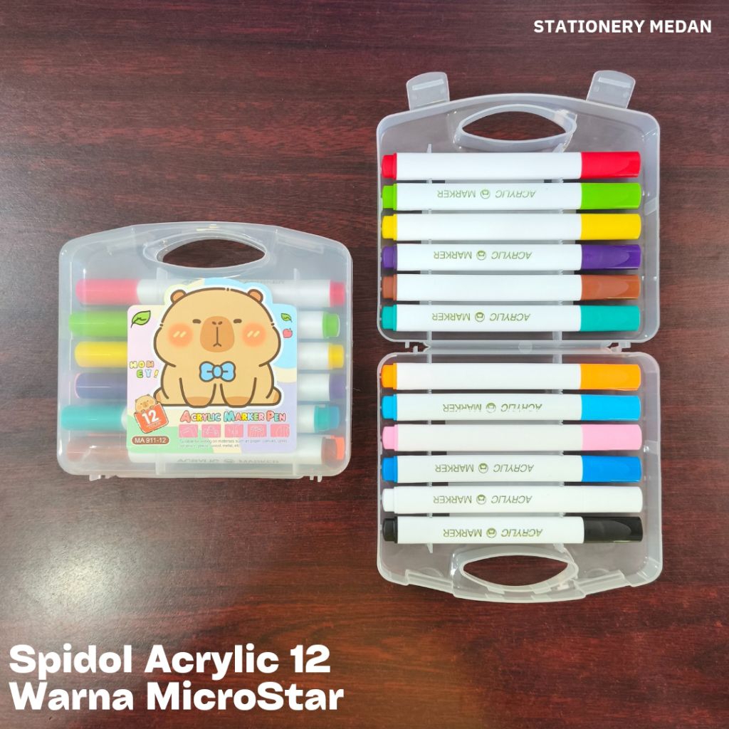 

Spidol Akrilik / Acrylic Marker Pen 12 Warna MicroStar MA911-12 ( 1 Set )