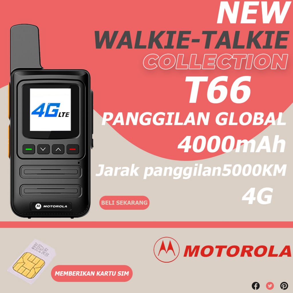 HT Motorola T66 POC GLOBAL OSAKA SIMCARD PERMANEN WALKIE TALKIE