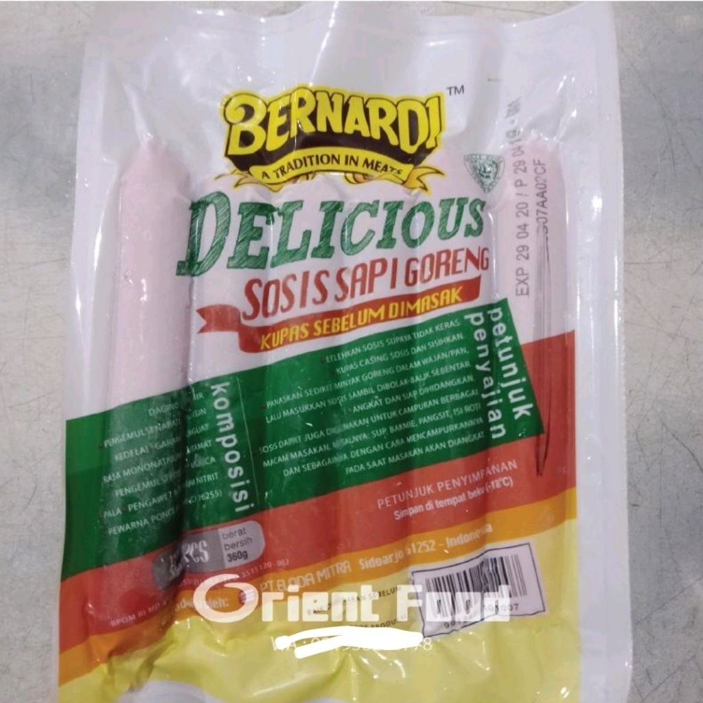 

Bernardi Sosis Sapi Delicious Serbaguna 360gr 12bj