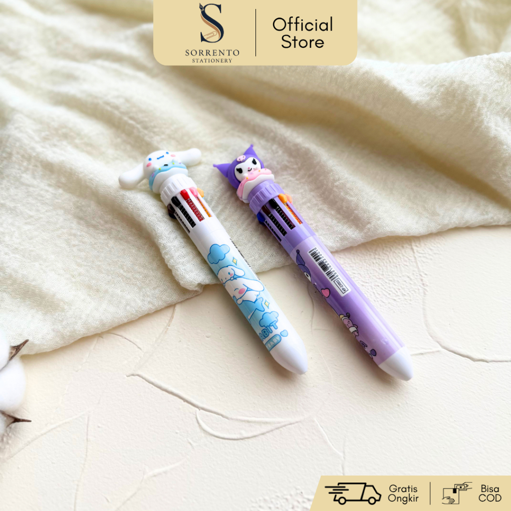 

Pulpen 10 Warna Sanrio - Multi Color Pen Karakter Lucu