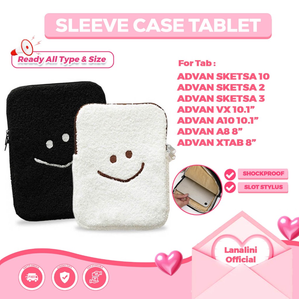 Tas Sleeve Tablet Computer Pouch Hand Carry Bag Clutch Case Advan Tab Sketsa 3 2 1 A10 A8 Xtab VX Be