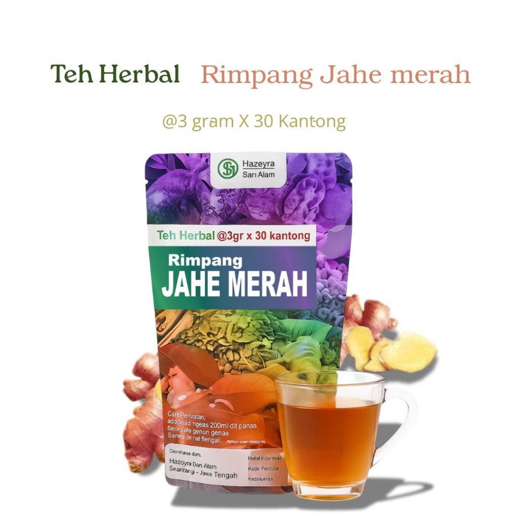 

teh herbal rimpang jahe merah isi 30pcs