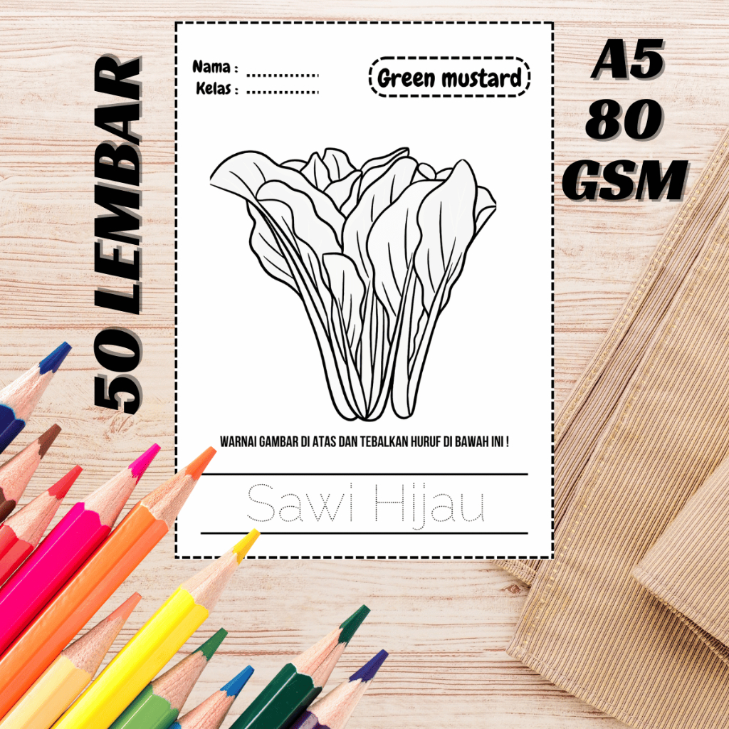 

50 Lembaran Green Mustard A5 80 GSM