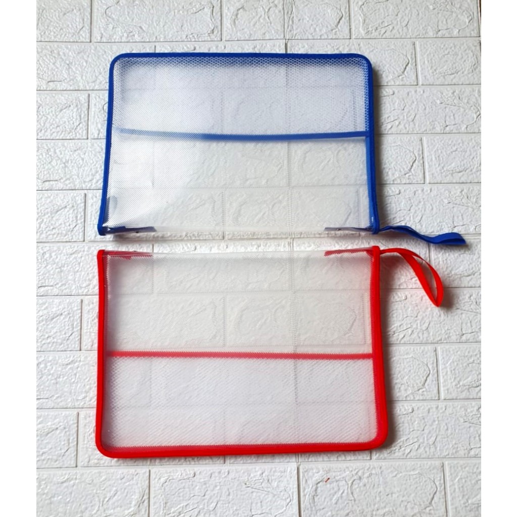 

Map Jaring Zipper/Seleting/Resleting Ukuran Folio / Map Plastik Zipper Bag Jaring F4