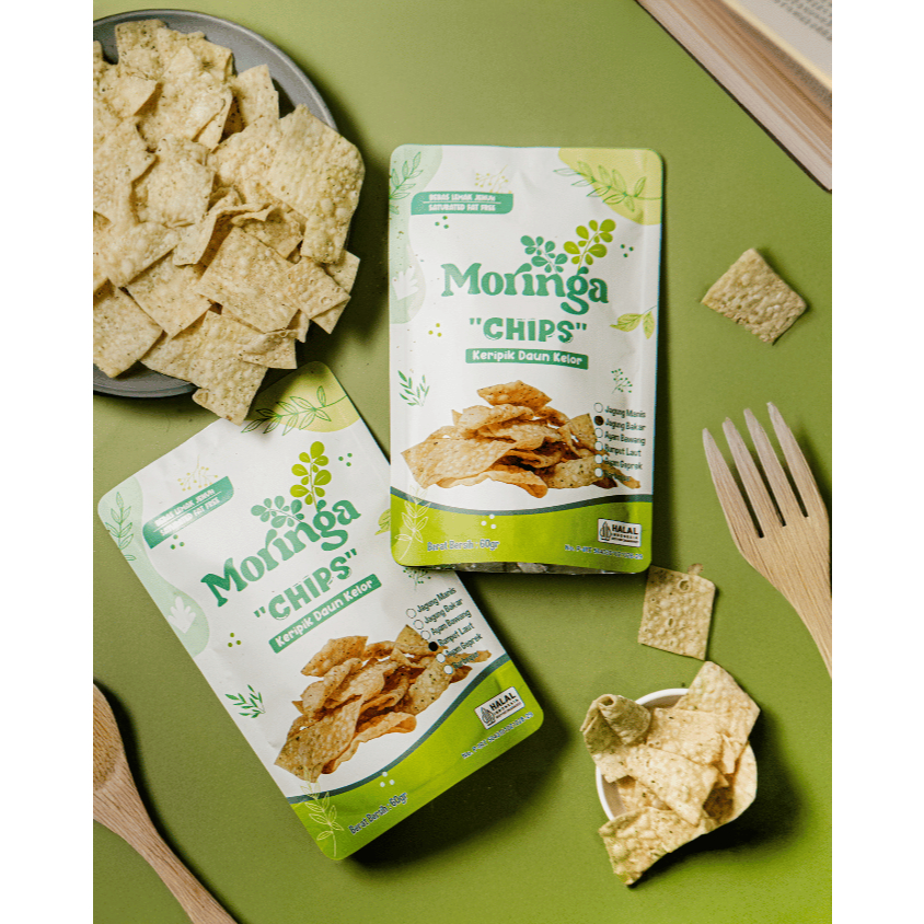 

Keripik Daun Kelor Cemilan Sehat Rendah Kalori Grosir-Moringa Cake And Bakery