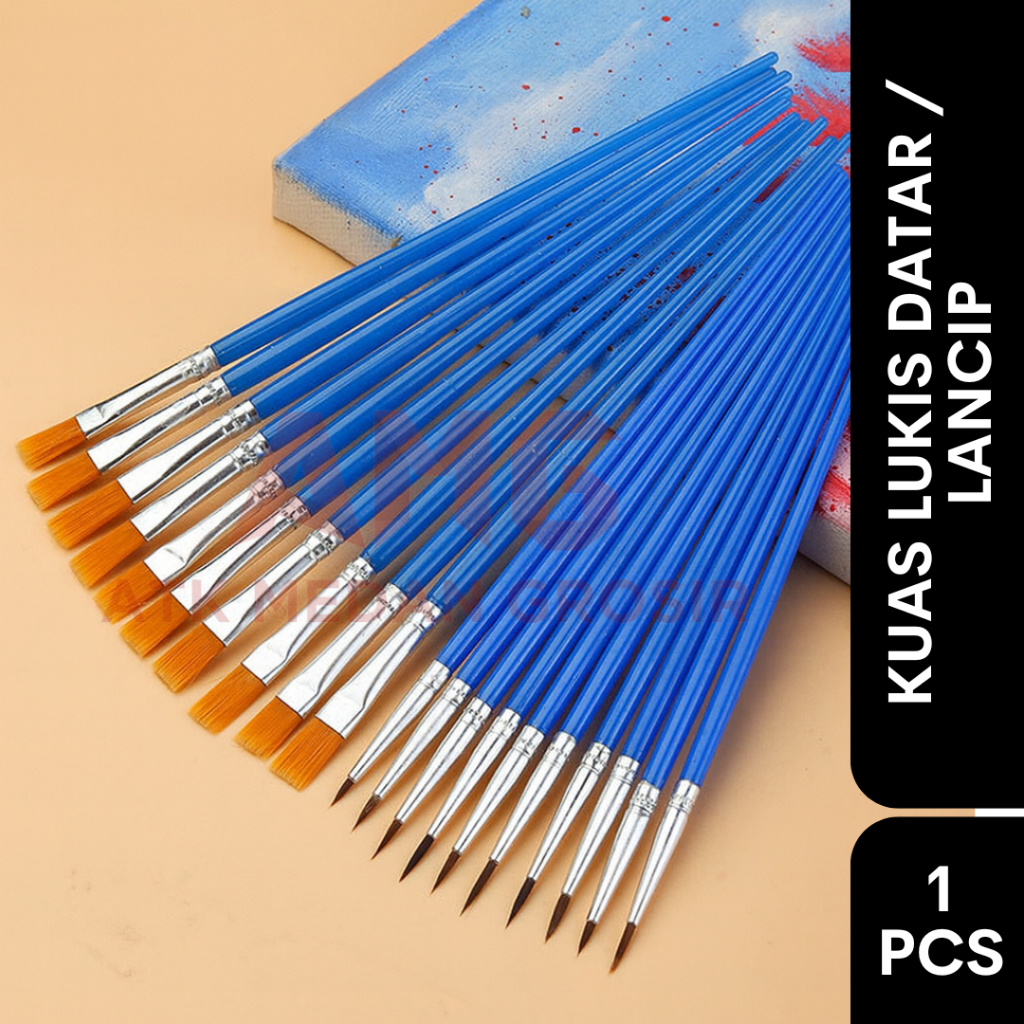 

KUAS LUKIS NILON KECIL UJUNG LANCIP DAN DATAR UNTUK CAT AIR/ AKRILIK | PAINT BRUSH