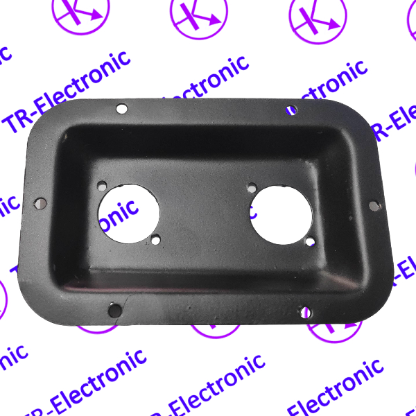 Panel Speakon 2 Lubang – Plat Terminal Speaker Besi Hitam