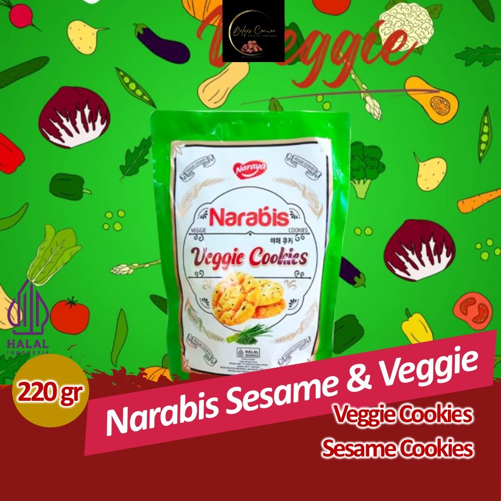 

Narabis Cookies Sesame Cookies and Veggie Cookies