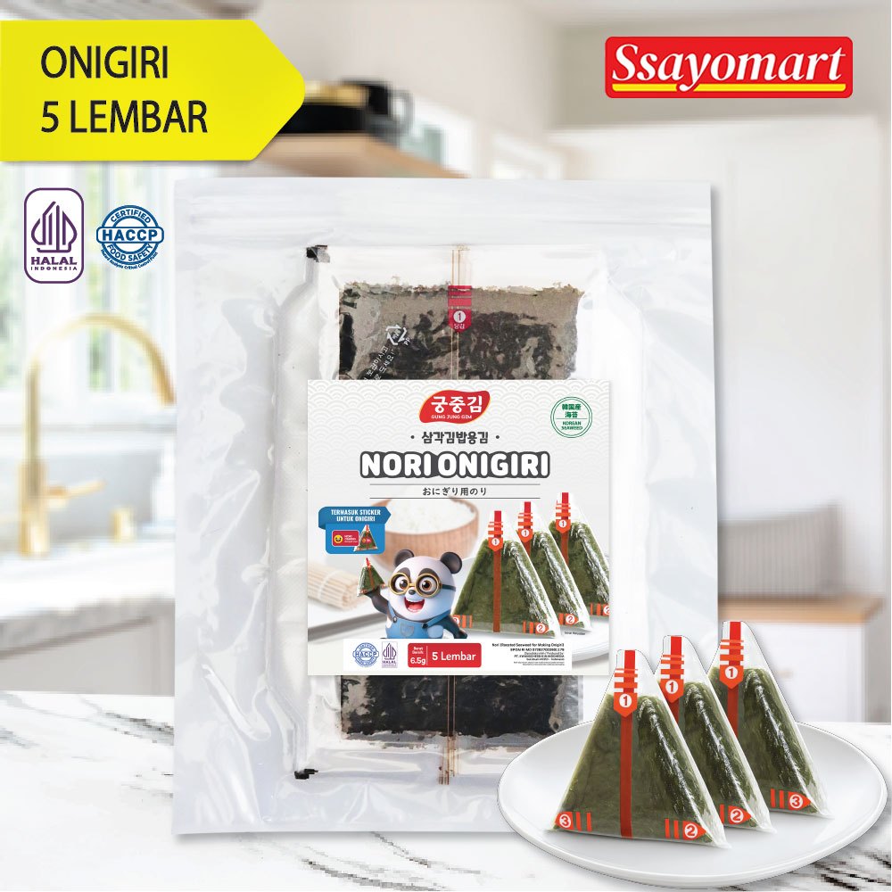 

NORI ONIGIRI | Nori Wrapper Khusus Bungkus Nori Triangle / Sushi Nori (ISI 1 & 5 Lembar)