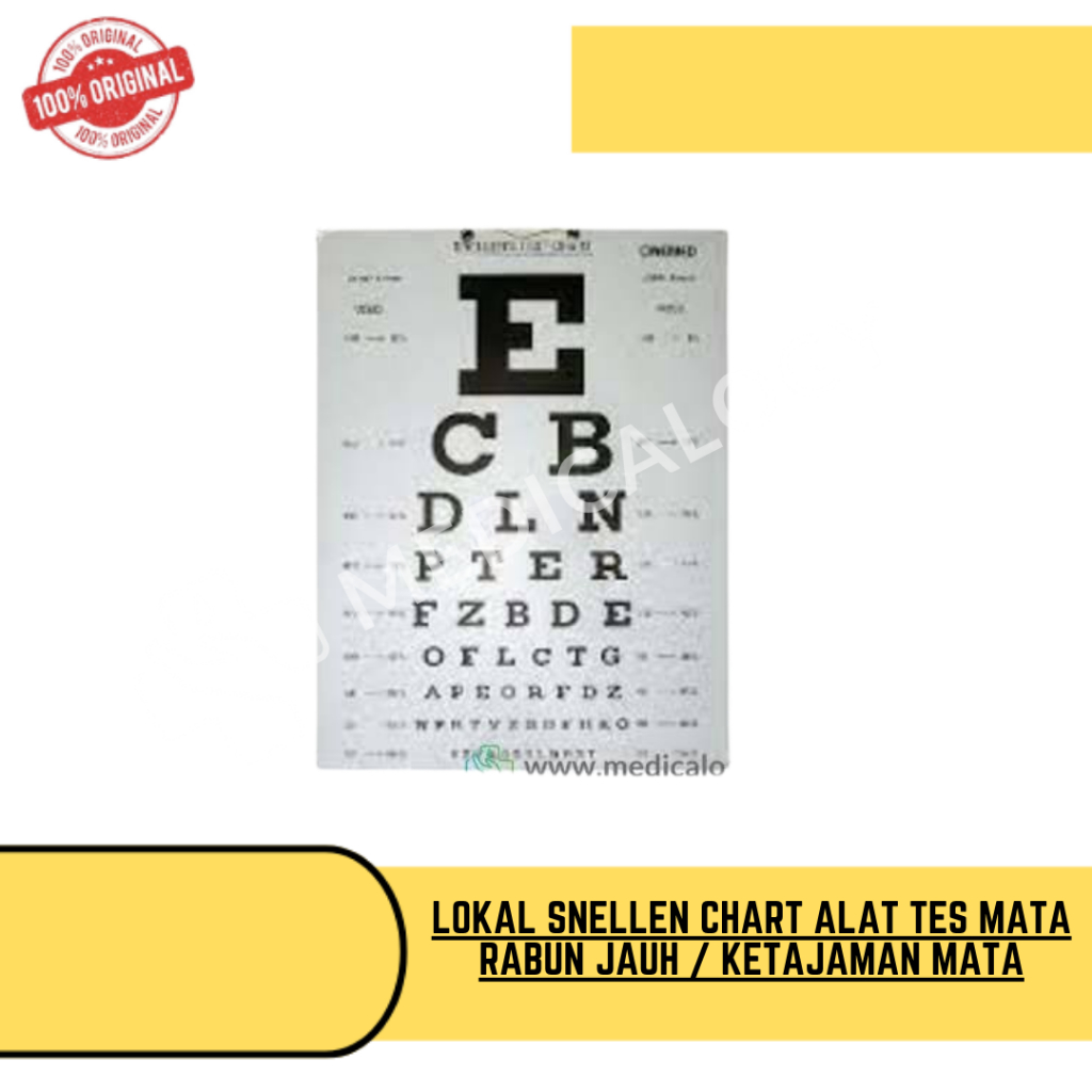 LOKAL Snellen Chart Alat Tes Mata Rabun Jauh / Ketajaman Mata