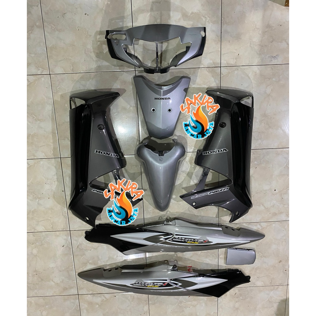 Bodi fullset Honda wave supra x 125 lama fullset honda wave honda supra x 125 lama warna abu abu sil