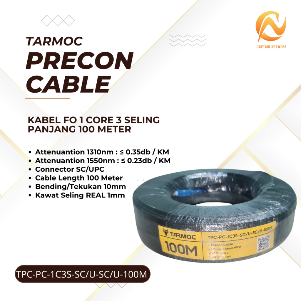 Kabel FO Precon 100 Meter | Kabel Fiber Optic Drop core 100M
