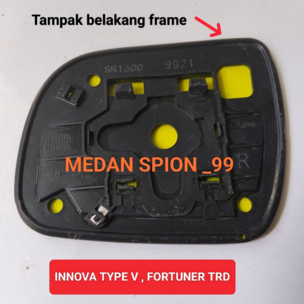 Kaca spion Mobil Inova Type V,Taruna TRD Frame lengkap dengan kacanya Tahun 2014 Kaca Cembung Standa