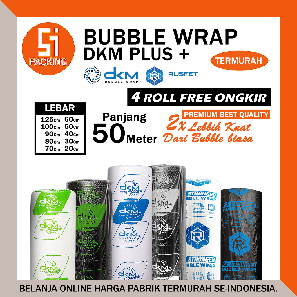 

Plastik Bubble Wrap Roll 125 X 50 Meter Dkm Plus Bubblewrap Premium
