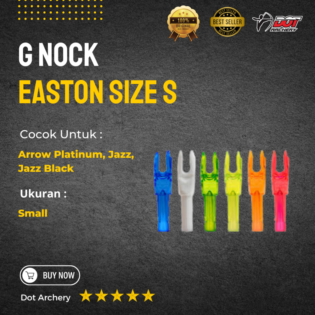 Nock Panahan | G Nock Easton Size S | Nock Arrow Original untuk Busur Recurve & Compound | 1 LUSIN