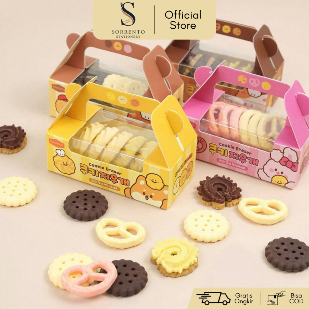 

Set 6 pcs Penghapus Kue Kering - Eraser Little Bear Bakery
