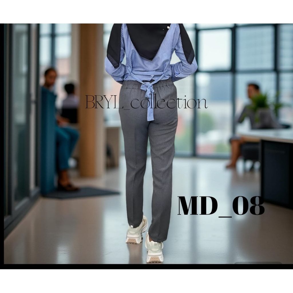 Celana Kerja Kantor Wanita Pinggang Karet / Celana Kerja Formal Wanita Karet Pinggang Masakini