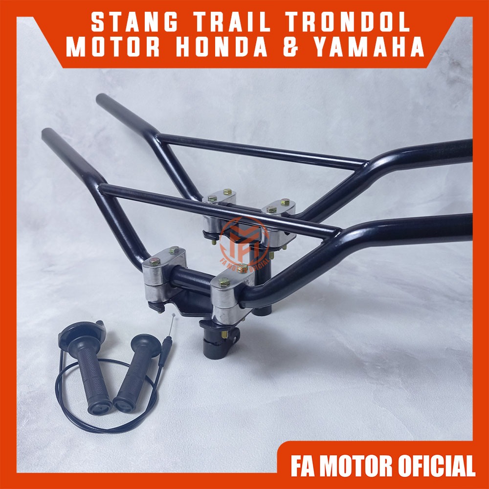 Paketan stang motor custom model trail dan dudukan adaptor untuk semua jenis motor Honda Yamaha Suzu