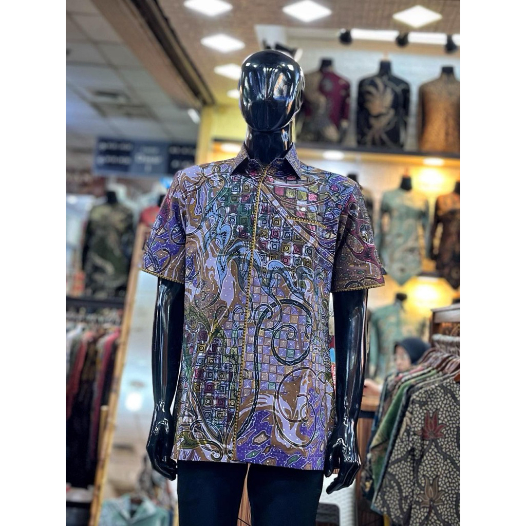 Batik Cantieq Exclusive - SAKA Batik pria modern Bordir smock mewah - Batik Pejabat semijas