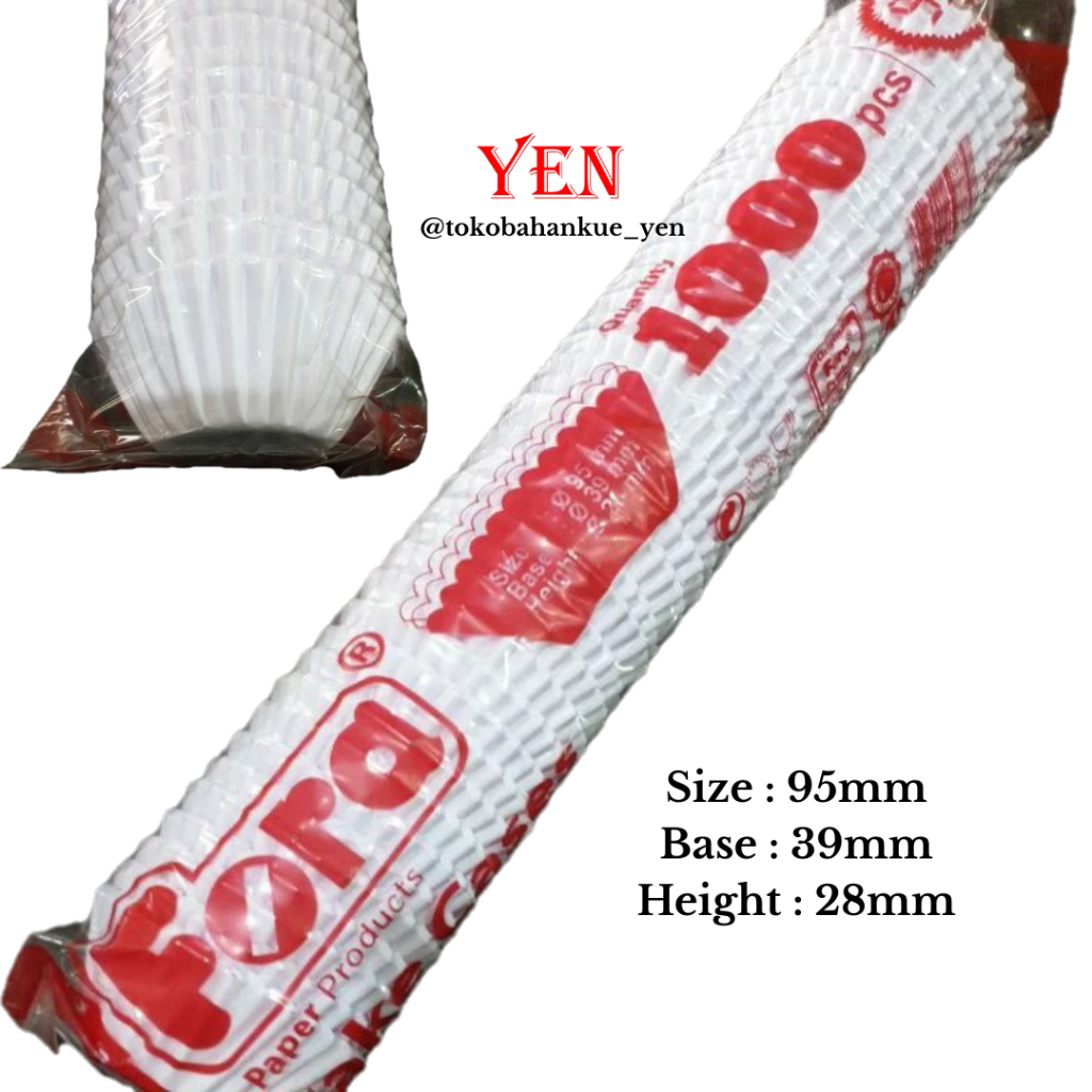 Fora Cup Kertas Bolu Kukus Putih Polos 95mm