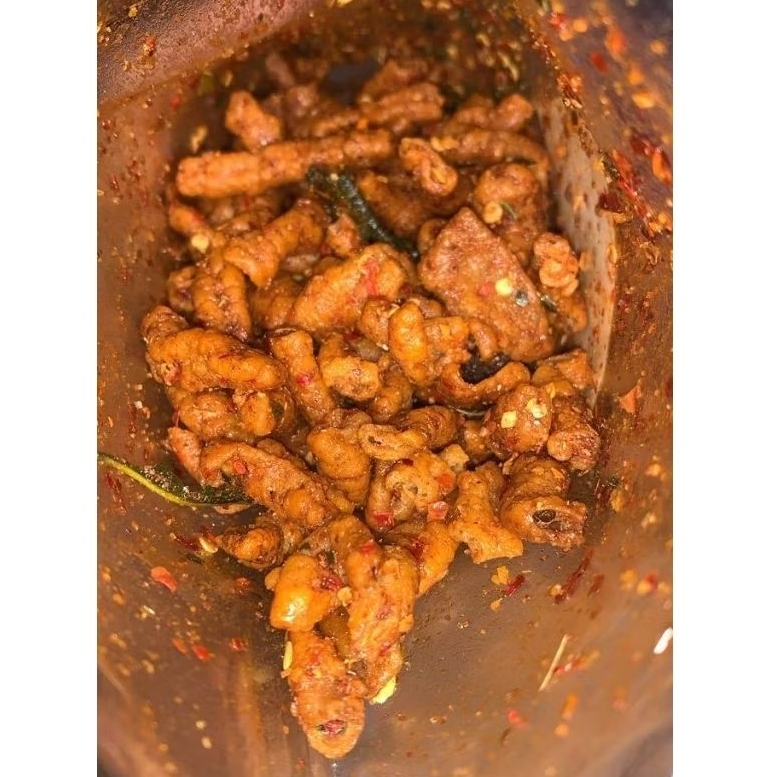 

Usus krispi pedas dan original daun jeruk