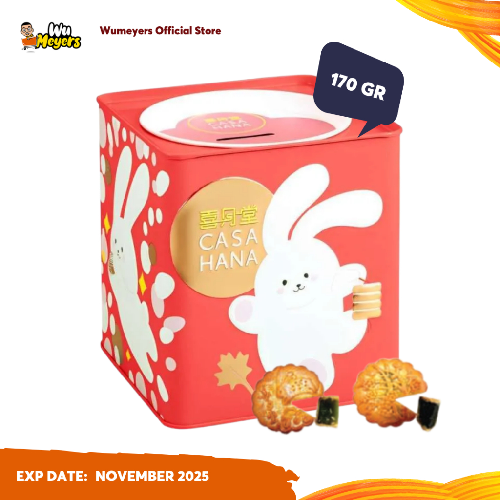 

Mooncake CASAHANA Happy Bunny Red 2x170gr – Green Tea & Black Sesame | Kue Bulan Premium Gift Set
