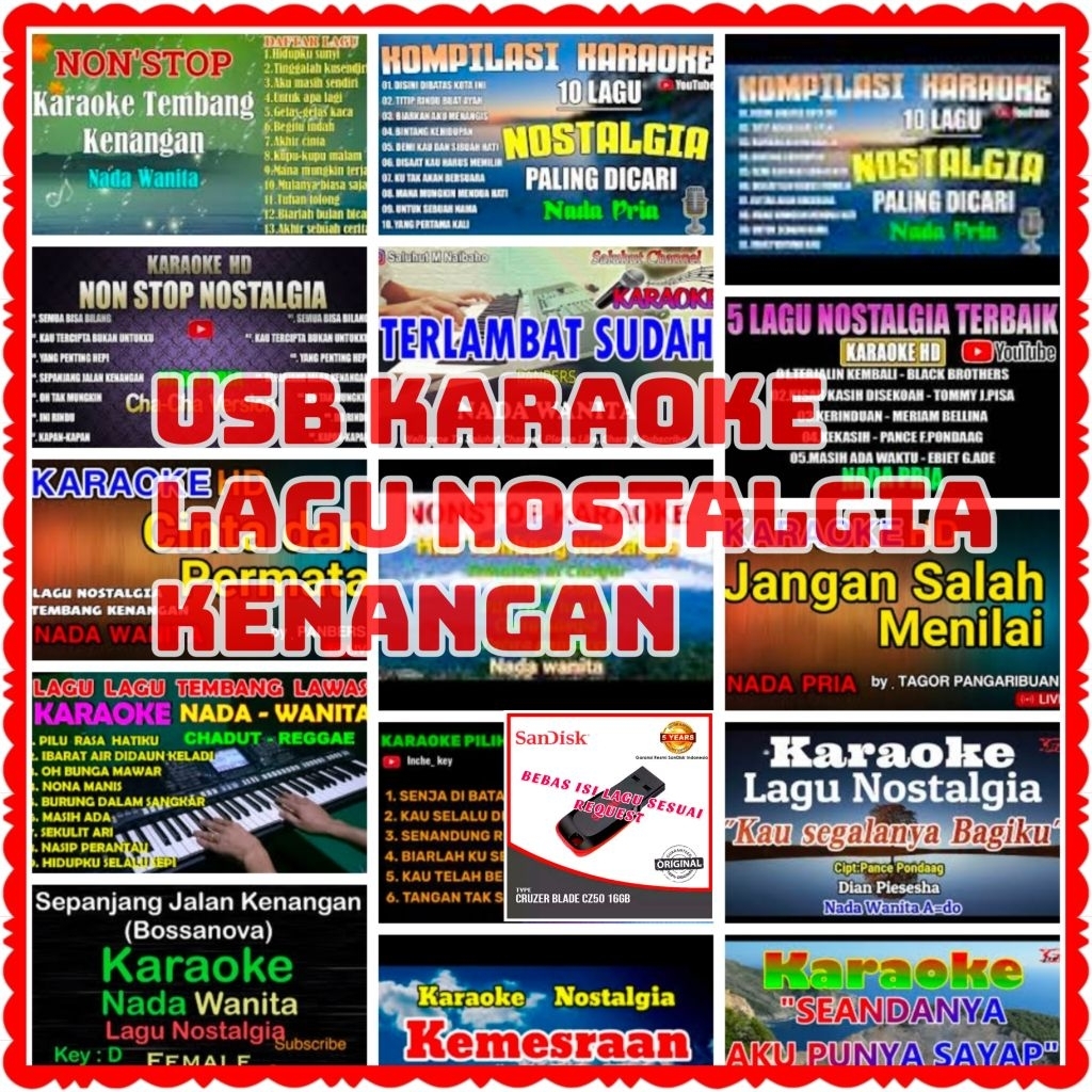 MP4 KARAOKE-FLASHDISK KARAOKE LAGU KENANGAN-USB KARAOKE CAMPURAN-USB FLASHDISK ISI LAGU KARAOKE-USB 