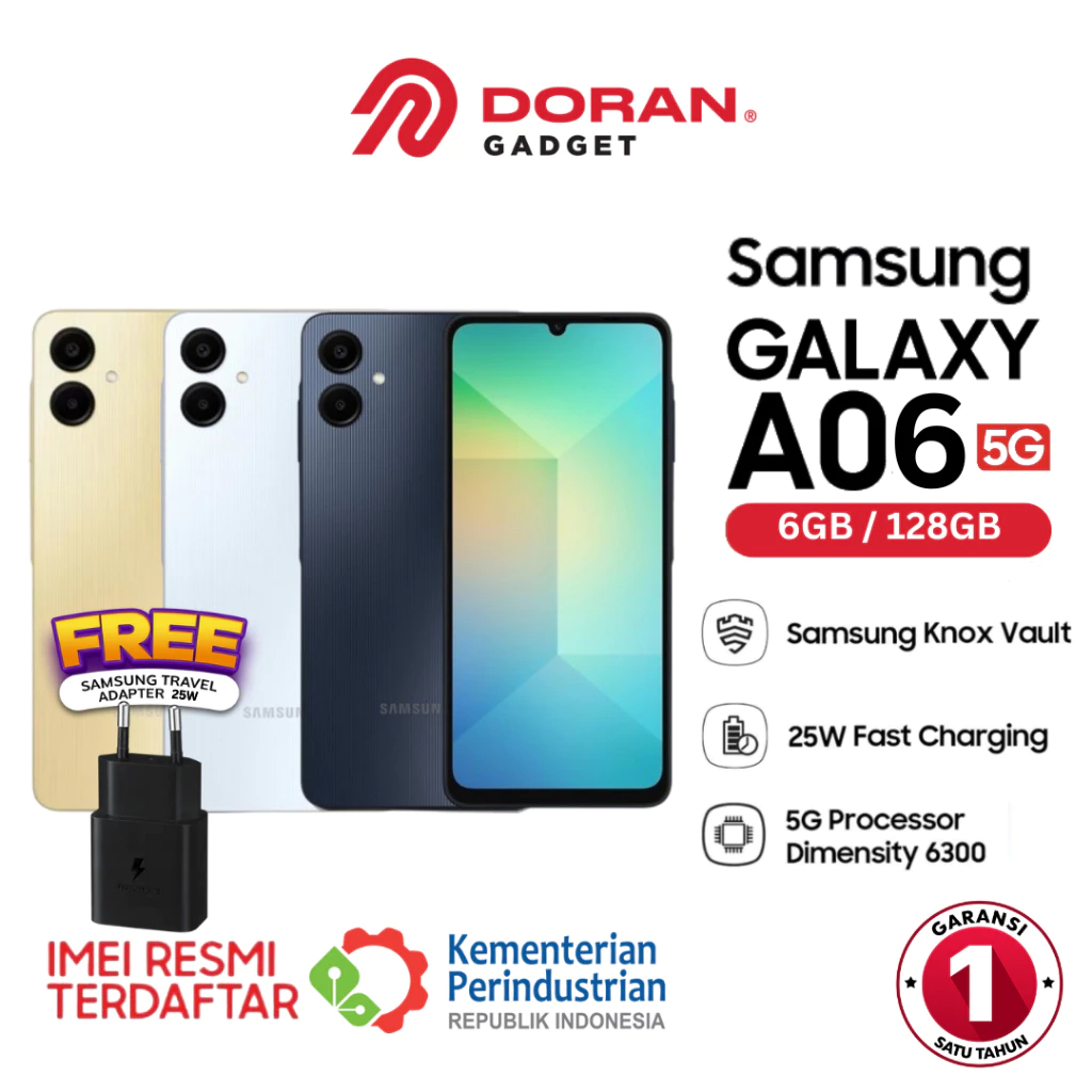 Samsung Galaxy A06 5G - SmartPhone 6/128GB RAM 6GB ROM 128GB- Garansi SEIN 1 Tahun