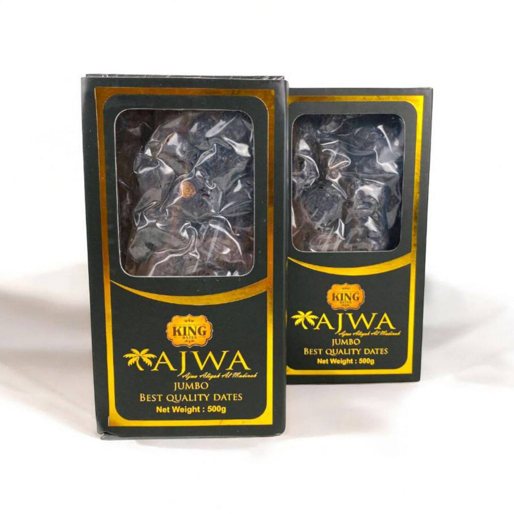 

Kurma King Dates Ajwa Jumbo | Kurma Nabi 1 Kg Natural