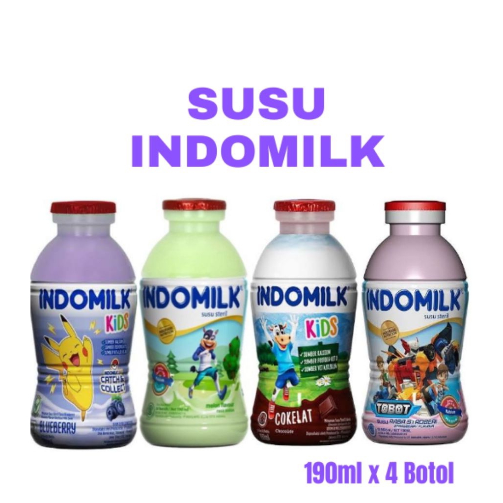 

Susu Indomilk Kids Botol 190ml x 4 Botol