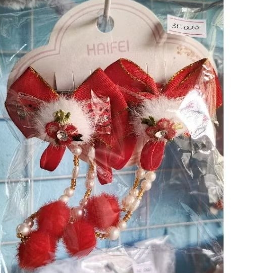 Jepit Rambut imlek import Merah