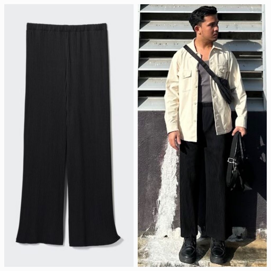UNIQLO "issey miyake" pants. Pleated straight pants