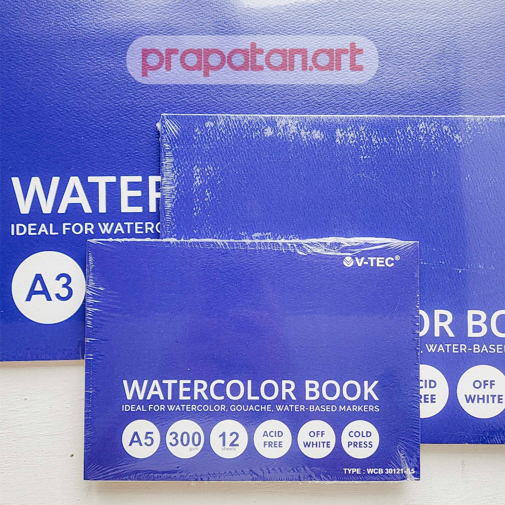 

V-TEC Watercolor Book Pad 300gsm | Buku Cat Air