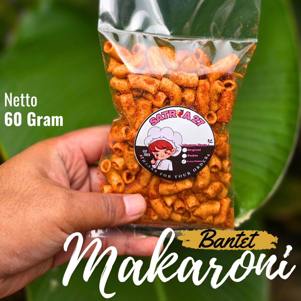 

60 GRAM Makaroni Bantet Pedas Makroni Khas Tasikmalaya Gurih Tidak Keras