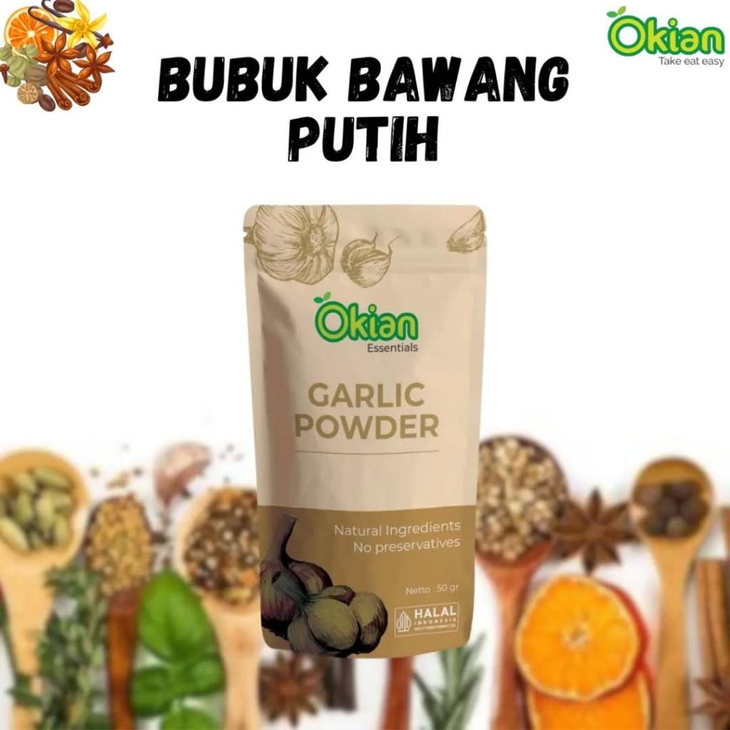 

Okian Bawang Putih Bubuk 50gram 100% Bawang Putih Asli