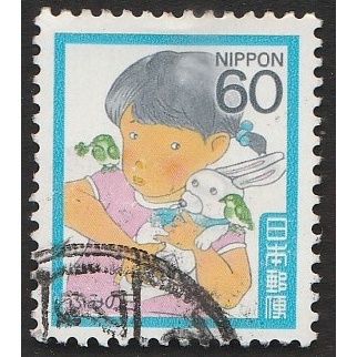 

A 11254 SATU BUAH PRANGKO JEPANG NOMINAL 60 YEN TEMA GADIS KECIL DENGAN BONEKA KELINCI KONDISI SDAH ADA CAP