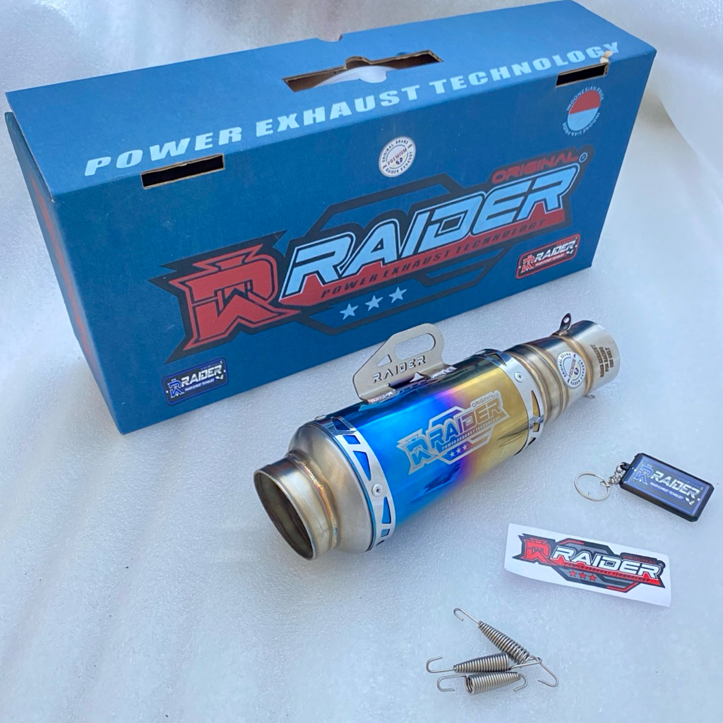 Silincer slencer Original RAIDER EXHAUST inlet50/51mm Knalpot Racing Motor Bebek, Matic dan Sport Un